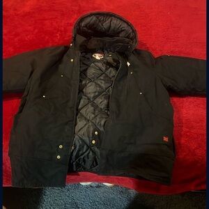 Black Quilted Hooded Jacket